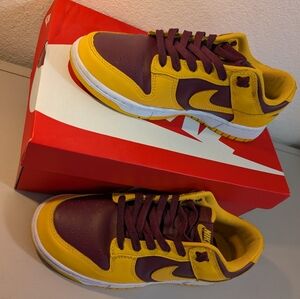 Nike Yellow and Red Sneakers with Retro Design